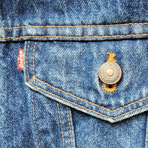 Vintage 90's Blanket Lined Levis Strauss Trucker Jacket 46L - Picture 3 of 12